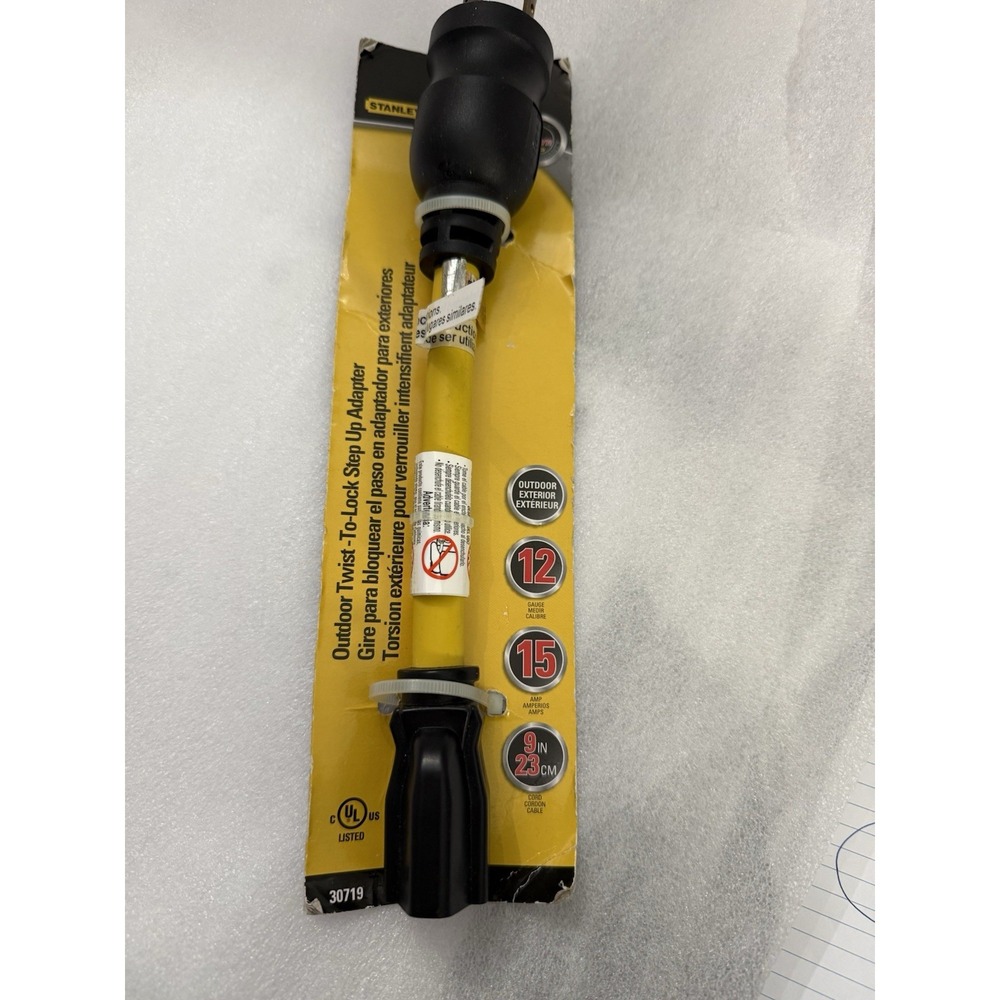 NEW STANLEY OUTDOOR GENERATOR TWIST LOCK STEP UP PIGTAIL ADAPTER 30719
